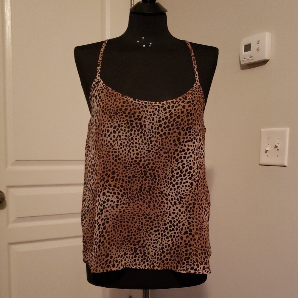 Timing Brown Leopard Print Cami Top